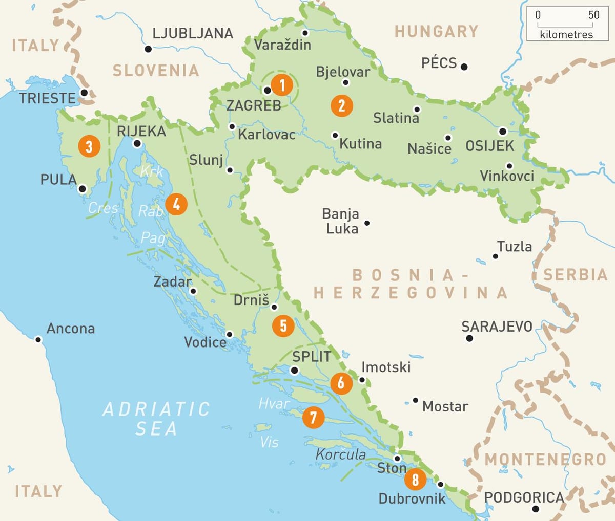 քարտեզ քարտեզ քաղաքի փողոցներից цавтат Խորվաթիա