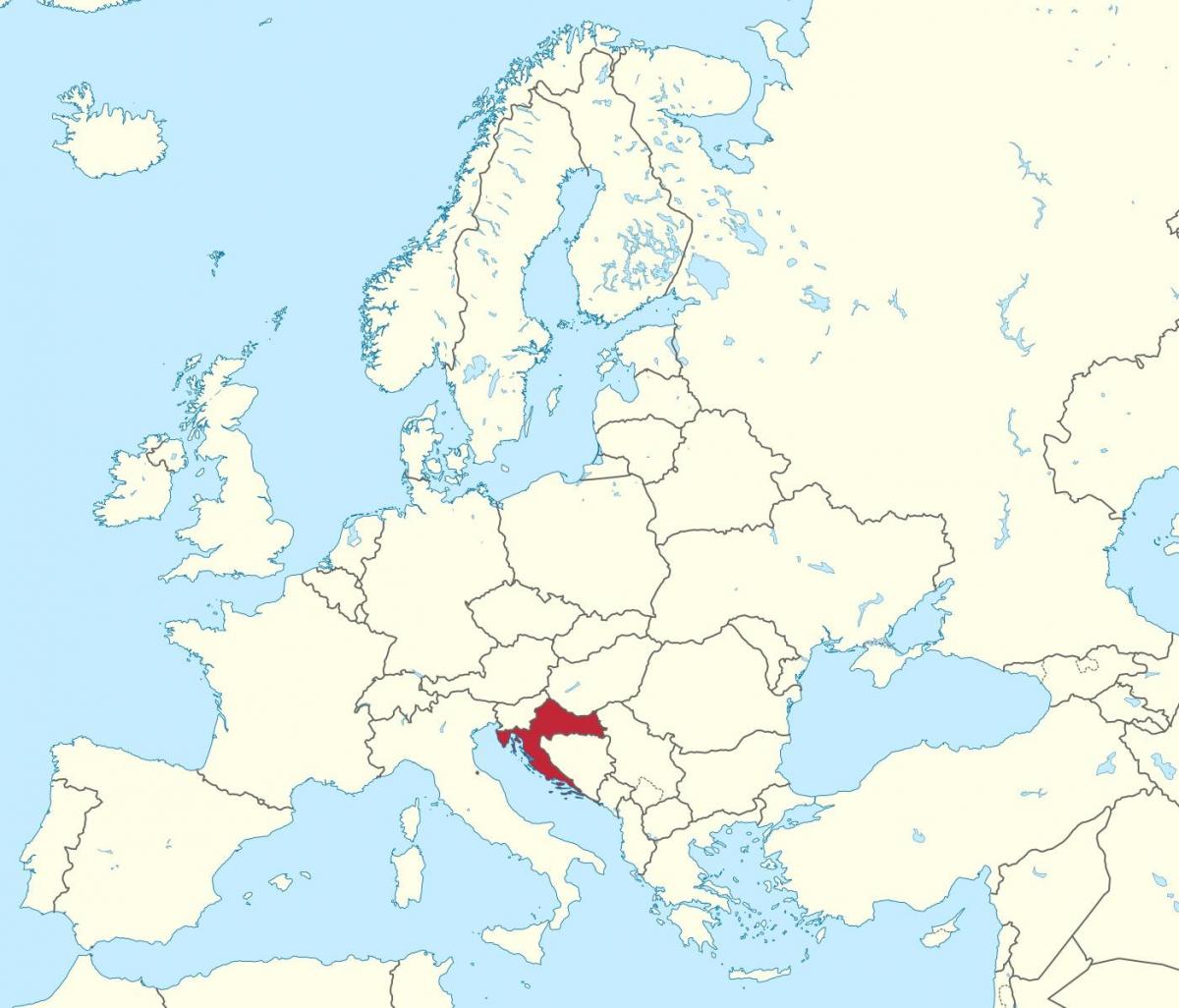 Խորվաթիա Եվրոպայի քարտեզի