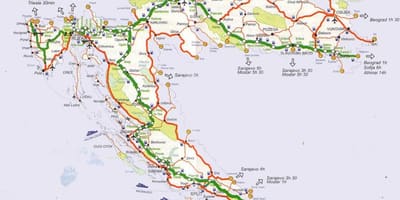 Քարտեզ Խորվաթիայի ուղեւորությունը