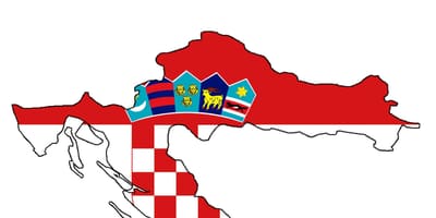 Դրոշը Խորվաթիայի քարտեզի վրա 