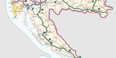 Խորվաթ автобаны քարտեզի վրա