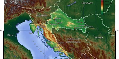 Աշխարհագրություն Խորվաթիայի քարտեզի վրա