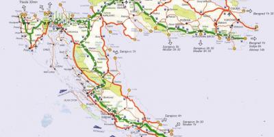 Մանրամասն քարտեզը ճանապարհների Խորվաթիայի